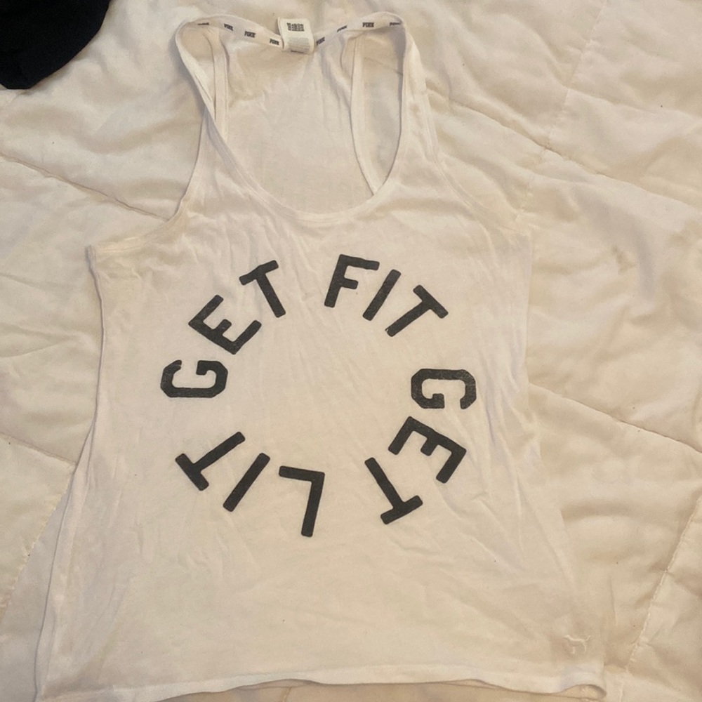 get fit get lit PINK racer back tank